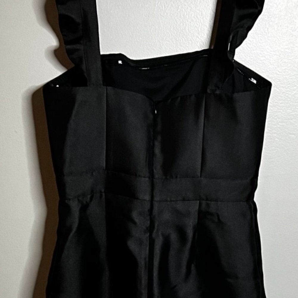 Hutch Wms Strapless Wide Leg Jumpsuit in Black Gazar Size 8 - Picture 3 of 12